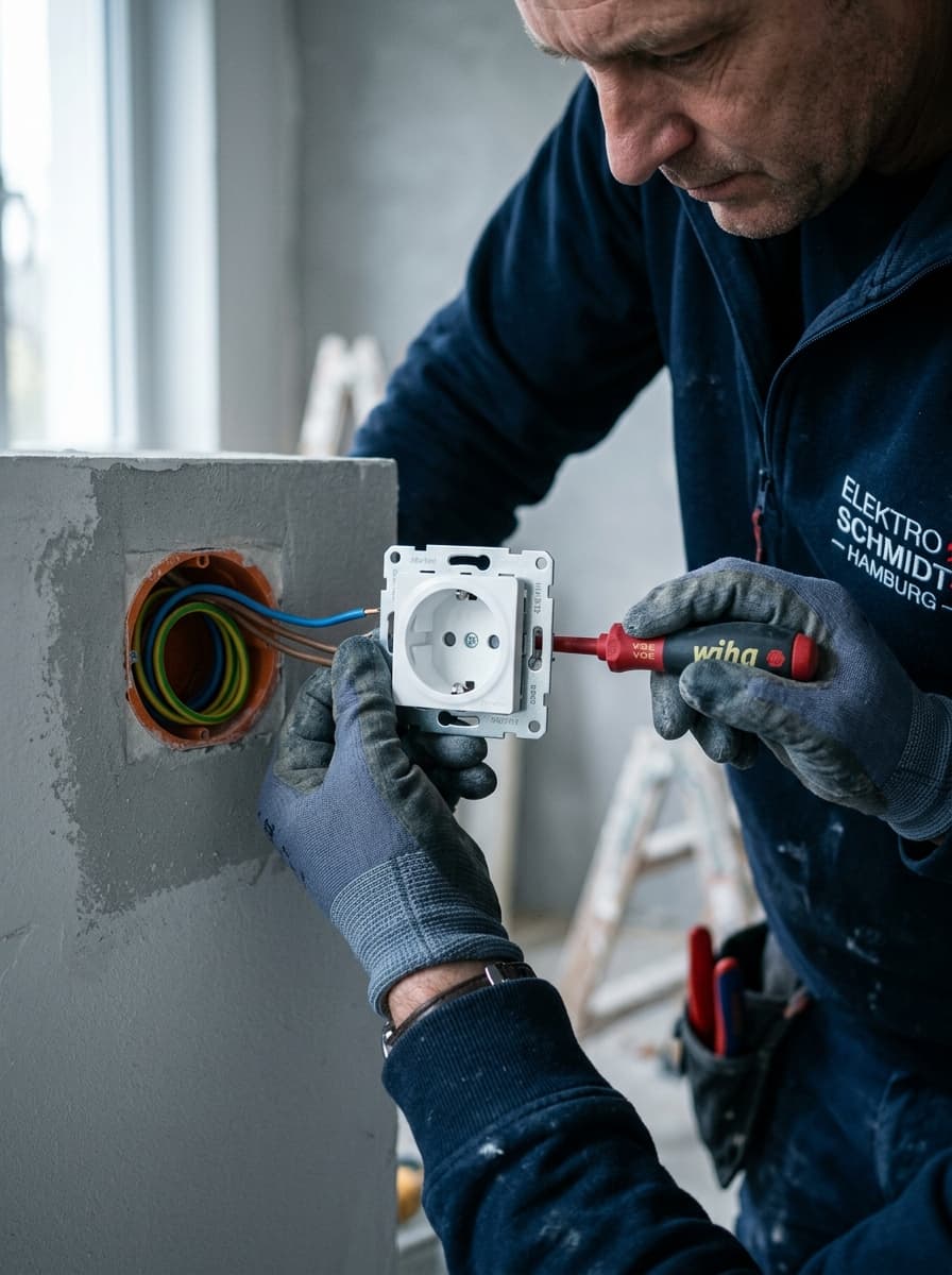 Elektrofachbetrieb bei der Arbeit: Elektroinstallation