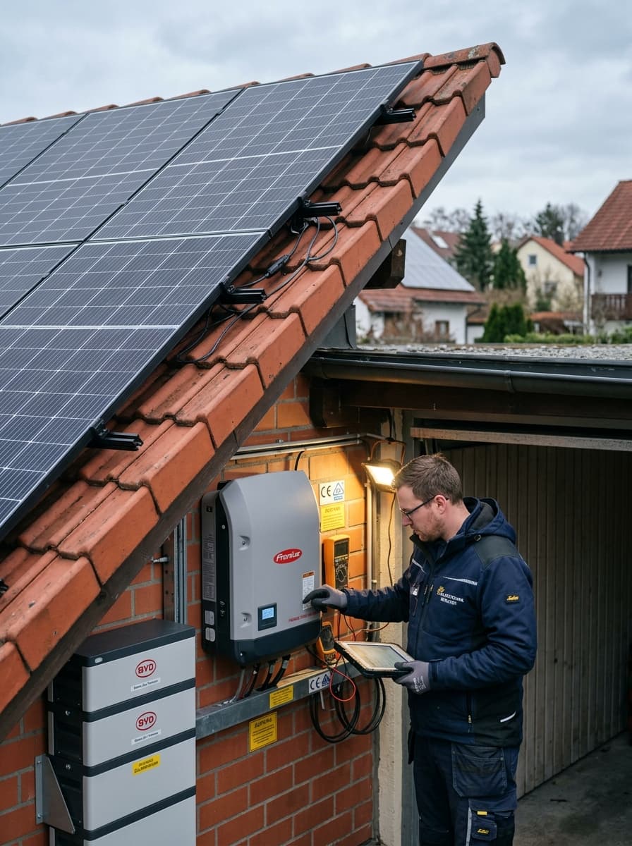 Elektrofachbetrieb bei der Arbeit: Photovoltaik & Speicher